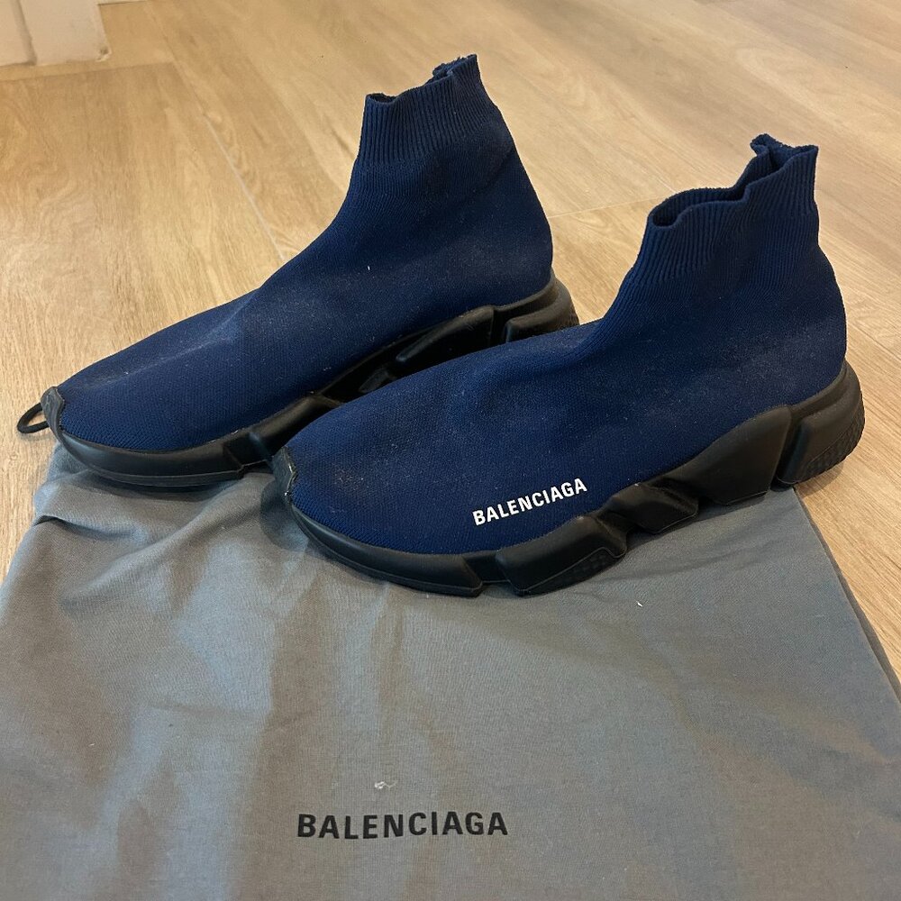 Balenciaga Speed 2.0 Sock Knit Fabric High Top Sneakers - Picture 2 of 7